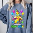 100th Day Of School Banana Baseball Drip For Kids Youth Girl Comfort Colors Sweatshirt Denim