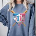 11th Birthday 11yr 2014 Baseball 11 Player 11th Birthday Comfort Colors Sweatshirt Denim