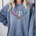 12th Birthday Baseball Ice Cream Drip 12 Years Old Boy Kids Comfort Colors Sweatshirt Denim