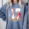 13 Years Old Baseball Birthday Boy 13th Bday Party Comfort Colors Sweatshirt Denim