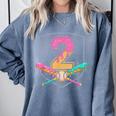 2nd Birthday Baseball Bat Ice-Cream Drip 2yrs Old Boys Kids Comfort Colors Sweatshirt Denim 2nd Birthday Baseball Bat Ice-Cream Drip 2yrs Old Boys Kids Comfort Colors Sweatshirt Denim