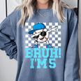 5th Birthday Dabbing Baseball Boys Bruh I'm 5 Year Old Comfort Colors Sweatshirt Denim