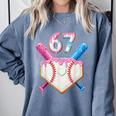 6 7 Baseball Dripping Six Seven Gen Alpha Slang Comfort Colors Sweatshirt Denim