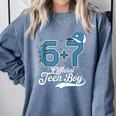 6 7 Meme Official Teenager 13th Birthday Baseball Boy Comfort Colors Sweatshirt Denim 6 7 Meme Official Teenager 13th Birthday Baseball Boy Comfort Colors Sweatshirt Denim