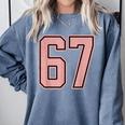 6 7 Number 67 Baseball Meme Tee For Women Comfort Colors Sweatshirt Denim