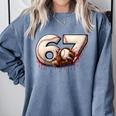 6 7 Six Seven American Baseball Graphic Comfort Colors Sweatshirt Denim 6 7 Six Seven American Baseball Graphic Comfort Colors Sweatshirt Denim