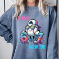 I Was 6 Now I'm 7 Baseball Birthday Drip Ice Cream Boy Comfort Colors Sweatshirt Denim