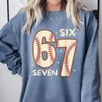 67 Baseball Six Seven 6 7 Meme Kids 67 Teen Boys 6-7 Comfort Colors Sweatshirt Denim 67 Baseball Six Seven 6 7 Meme Kids 67 Teen Boys 6-7 Comfort Colors Sweatshirt Denim