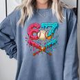 67 Ice Cream Drip Baseball Meme – Six Seven Gen Alpha Comfort Colors Sweatshirt Denim