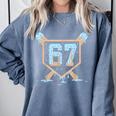 67 Ice Cream Drip Baseball Meme Six Seven Gen Alpha Comfort Colors Sweatshirt Denim