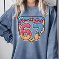 67 Ice Cream Drip Meme Baseball Comfort Colors Sweatshirt Denim