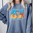 67 Ice Cream Drip Six Seven Baseball Drip 67 Boys Meme Comfort Colors Sweatshirt Denim