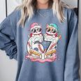 67 Meme Kawaii Cats Baseball Ice Cream Drip 6 7 Kids Comfort Colors Sweatshirt Denim