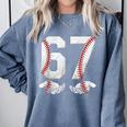 67 Six Seven Number 6 7 Meme Baseball Six Seven For Boys Men Comfort Colors Sweatshirt Denim 67 Six Seven Number 6 7 Meme Baseball Six Seven For Boys Men Comfort Colors Sweatshirt Denim