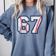 67 Sports Meme – Baseball Number 6 7 Comfort Colors Sweatshirt Denim 67 Sports Meme – Baseball Number 6 7 Comfort Colors Sweatshirt Denim