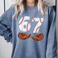 67 Trend Baseball Glove Number Style Comfort Colors Sweatshirt Denim 67 Trend Baseball Glove Number Style Comfort Colors Sweatshirt Denim