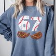 67 Trend Baseball Six Seven Number For Boys Men Comfort Colors Sweatshirt Denim