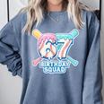 67th Birthday Squad Baseball Ice Cream Drip Birthday Squad Comfort Colors Sweatshirt Denim