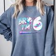 6th Birthday Boy Bro I'm 6 Year Old Baseball Ice Cream Drip Comfort Colors Sweatshirt Denim 6th Birthday Boy Bro I'm 6 Year Old Baseball Ice Cream Drip Comfort Colors Sweatshirt Denim