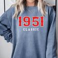 75 Year Old 1951 Classic Baseball Fan 75th Birthday Comfort Colors Sweatshirt Denim