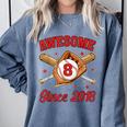 8 Year Old Boys Awesome Since 2018 Baseball Birthday Comfort Colors Sweatshirt Denim 8 Year Old Boys Awesome Since 2018 Baseball Birthday Comfort Colors Sweatshirt Denim