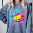 8th Birthday Baseball Ice Cream Drip 8 Years Old Girls B-Day Comfort Colors Sweatshirt Denim 8th Birthday Baseball Ice Cream Drip 8 Years Old Girls B-Day Comfort Colors Sweatshirt Denim