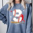 9 Years Old Baseball Birthday Boy 9th Bday Party Comfort Colors Sweatshirt Denim 9 Years Old Baseball Birthday Boy 9th Bday Party Comfort Colors Sweatshirt Denim