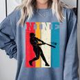9th Birthday Nine Baseball Batter 9 Year Old Bday Boys Kids Comfort Colors Sweatshirt Denim 9th Birthday Nine Baseball Batter 9 Year Old Bday Boys Kids Comfort Colors Sweatshirt Denim