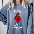 African American Baseball Mom Pisces Queen Zodiac Sign Comfort Colors Sweatshirt Denim