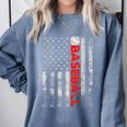 American Flag Baseball Team Baseball Player Baseball Comfort Colors Sweatshirt Denim American Flag Baseball Team Baseball Player Baseball Comfort Colors Sweatshirt Denim