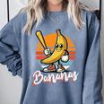 Bananas Baseball Sunset Retro Fruit Sports Boys Kids Men Premium Tri-Blend Comfort Colors Sweatshirt Denim Bananas Baseball Sunset Retro Fruit Sports Boys Kids Men Premium Tri-Blend Comfort Colors Sweatshirt Denim