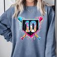 Baseball 10 Year Old Boy Ice Cream Drip 10th Birthday Player Comfort Colors Sweatshirt Denim Baseball 10 Year Old Boy Ice Cream Drip 10th Birthday Player Comfort Colors Sweatshirt Denim