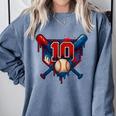 Baseball 10 Year Old Splash Drip 10th Birthday Boy Number 10 Comfort Colors Sweatshirt Denim Baseball 10 Year Old Splash Drip 10th Birthday Boy Number 10 Comfort Colors Sweatshirt Denim