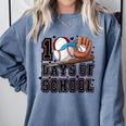 Baseball 100 Days Of School Happy 100th Day Teachers Kids Comfort Colors Sweatshirt Denim Baseball 100 Days Of School Happy 100th Day Teachers Kids Comfort Colors Sweatshirt Denim