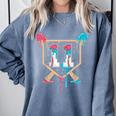 Baseball 11 Year Old Ice Cream Drip 11th Birthday Boy Player Comfort Colors Sweatshirt Denim