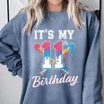 Baseball 11 Year Old Ice Cream Drip 11th Birthday Boys Comfort Colors Sweatshirt Denim Baseball 11 Year Old Ice Cream Drip 11th Birthday Boys Comfort Colors Sweatshirt Denim