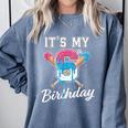 Baseball 6 Year Old Ice Cream Drip 6th Birthday Boy Number 6 Comfort Colors Sweatshirt Denim Baseball 6 Year Old Ice Cream Drip 6th Birthday Boy Number 6 Comfort Colors Sweatshirt Denim