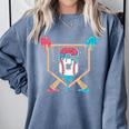 Baseball 6 Year Old Ice Cream Drip 6th Birthday Boys Player Comfort Colors Sweatshirt Denim Baseball 6 Year Old Ice Cream Drip 6th Birthday Boys Player Comfort Colors Sweatshirt Denim
