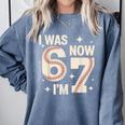 Baseball 7th Birthday 6 7 Years Old I Was 6 Now I'm 7 Comfort Colors Sweatshirt Denim Baseball 7th Birthday 6 7 Years Old I Was 6 Now I'm 7 Comfort Colors Sweatshirt Denim