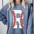 Baseball Alphabet Monogram Initial Letter R Comfort Colors Sweatshirt Denim Baseball Alphabet Monogram Initial Letter R Comfort Colors Sweatshirt Denim