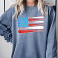 Baseball American Flag Patriotic USA Pride Comfort Colors Sweatshirt Denim
