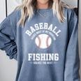 Baseball & Fishing Comfort Colors Sweatshirt Denim