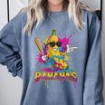 Baseball Banana Splatter Sports Kids Teens Premium Tri-Blend Comfort Colors Sweatshirt Denim Baseball Banana Splatter Sports Kids Teens Premium Tri-Blend Comfort Colors Sweatshirt Denim
