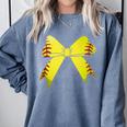 Baseball Bow Baseball Mom Women Baseball Mama Comfort Colors Sweatshirt Denim