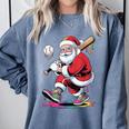 Baseball Christmas Santa Claus Batter Baseball Drip Comfort Colors Sweatshirt Denim Baseball Christmas Santa Claus Batter Baseball Drip Comfort Colors Sweatshirt Denim