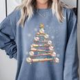 Baseball Christmas Tree Light Xmas Tees Boys Kids Men Comfort Colors Sweatshirt Denim