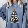 Baseball Christmas Tree Men Boys Youth Santa Sports Comfort Colors Sweatshirt Denim Baseball Christmas Tree Men Boys Youth Santa Sports Comfort Colors Sweatshirt Denim