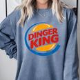 Baseball Dinger King Logo For Home Run Players And Fan Comfort Colors Sweatshirt Denim Baseball Dinger King Logo For Home Run Players And Fan Comfort Colors Sweatshirt Denim