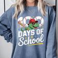 Baseball Dinosaur 100 Days Of School Kids Theme Comfort Colors Sweatshirt Denim