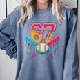 Baseball Drip 6 7 Number 67 Six Seven Meme Boys Kids Comfort Colors Sweatshirt Denim Baseball Drip 6 7 Number 67 Six Seven Meme Boys Kids Comfort Colors Sweatshirt Denim